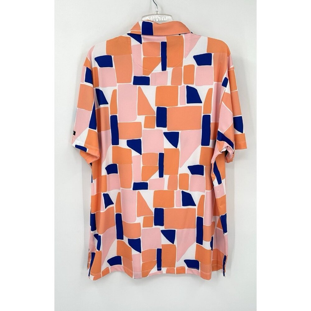BAD BIRDIE short sleeve golf polo abstract print 2XL performance block party - Picture 6 of 9